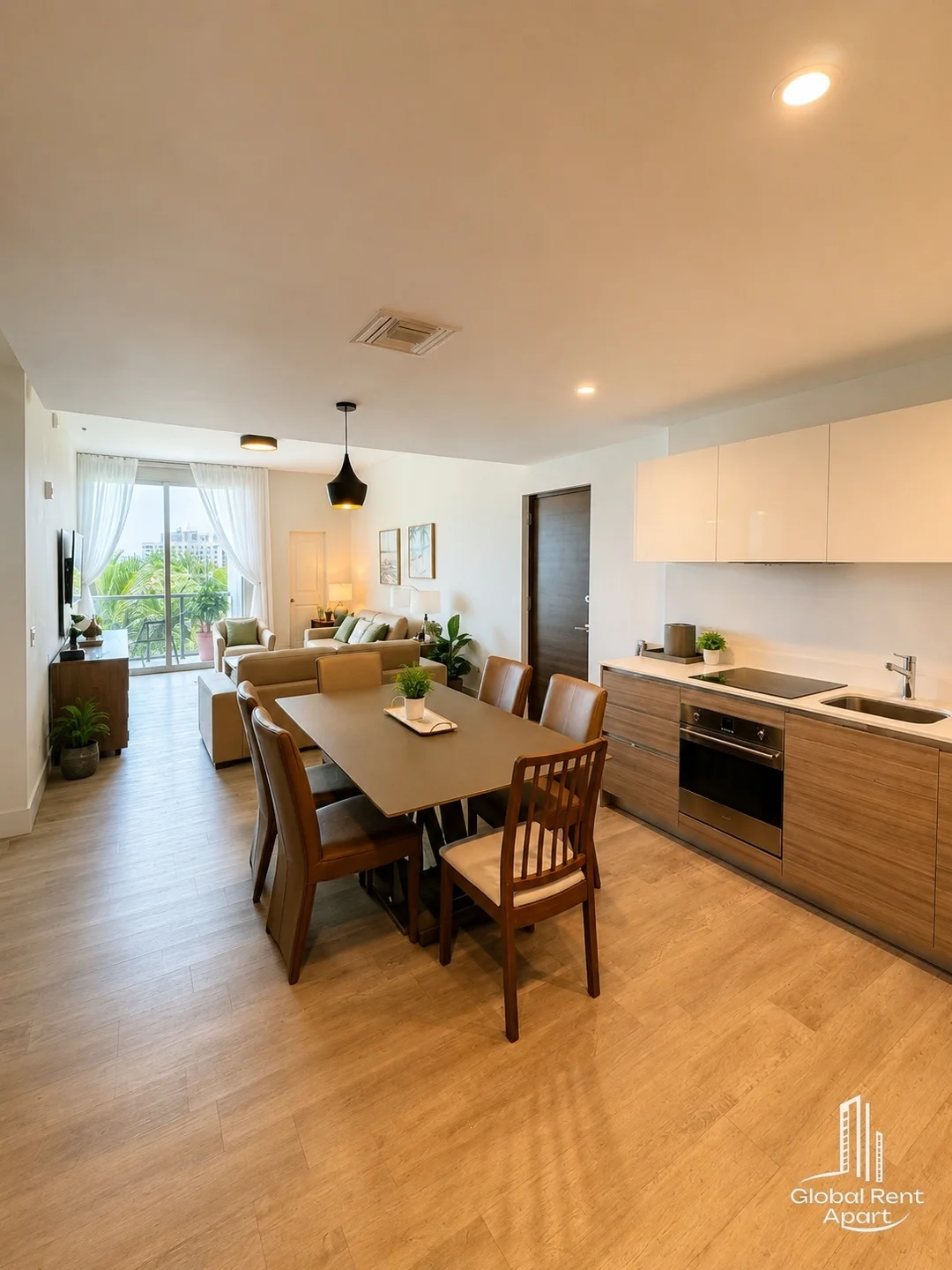 Cocina y comedor abiertos